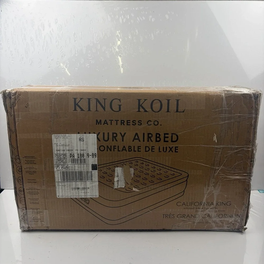 King Koil Luxury Air Mattress Cal King Size with Built-in Pump for Home, 20
